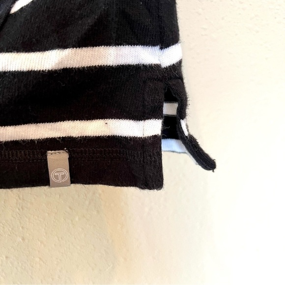 T by Talbots Women Black white stripes Pullover Sweater short sleeves size XS - Picture 6 of 10